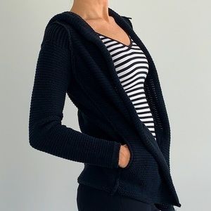 *Sold* Anthropologie black knitted hooded cardigan